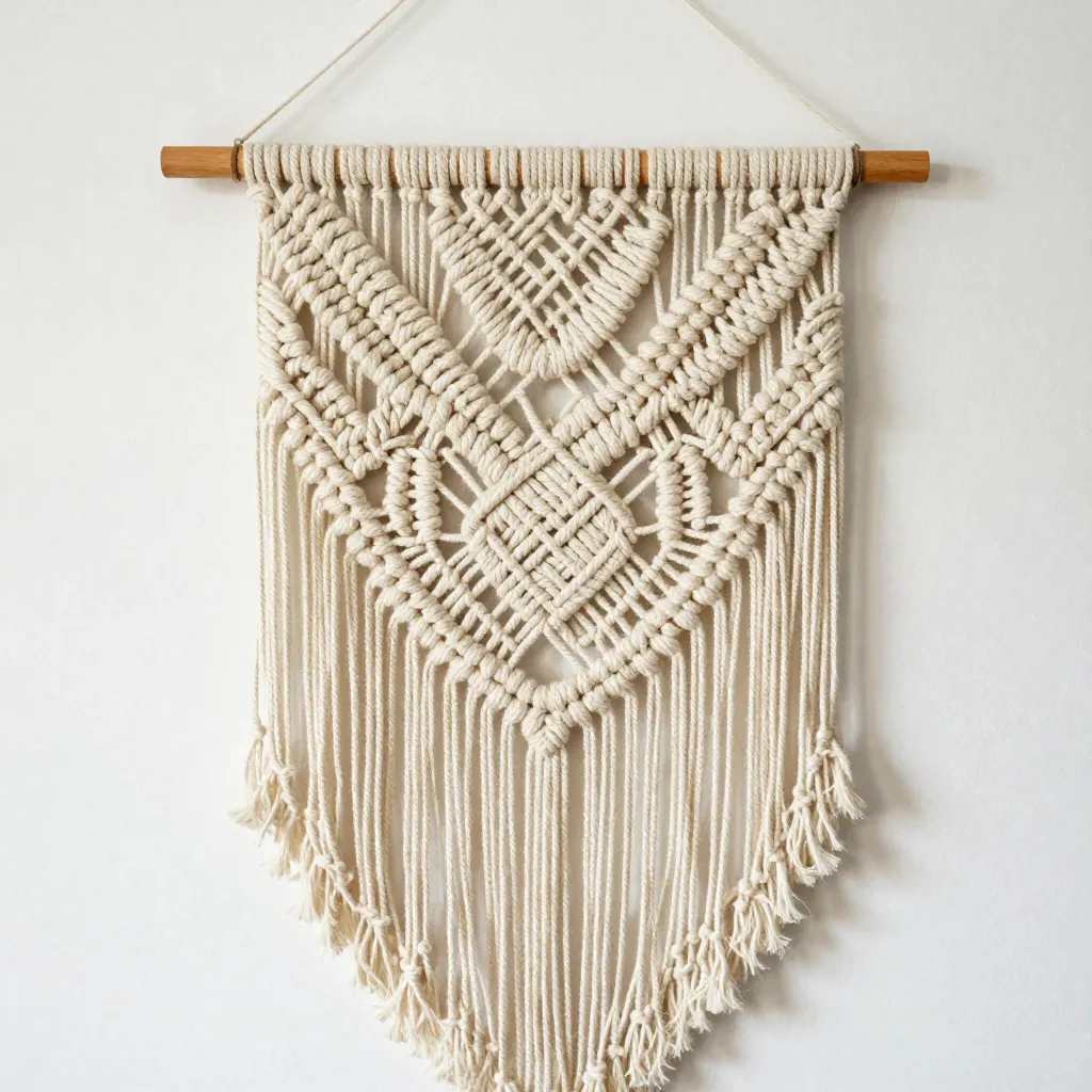 Storskala makramé vegginstallasjon
