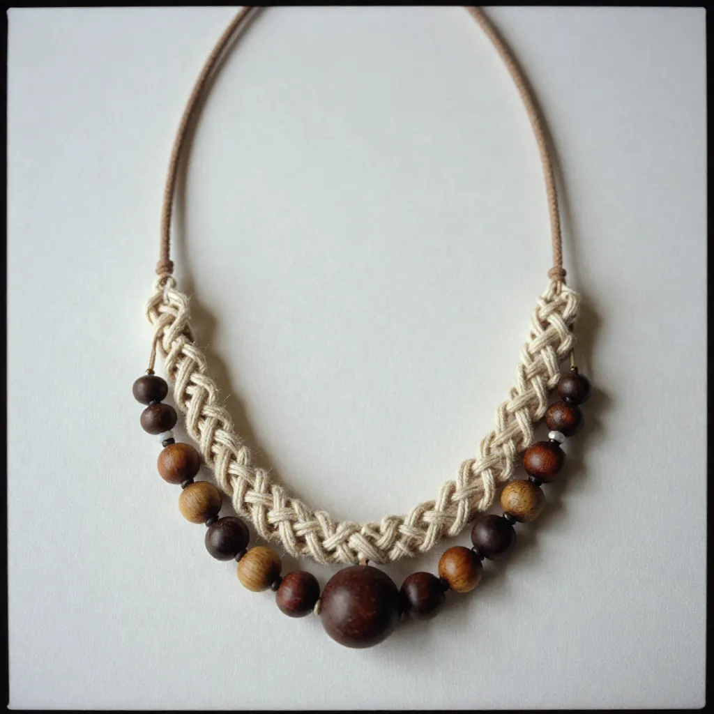 Bærbart makramé halskjede design