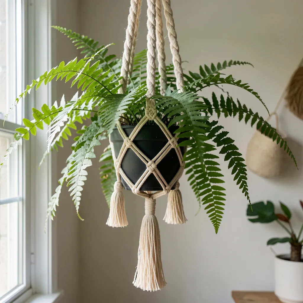 Makramé arbeid under utarbeidelse